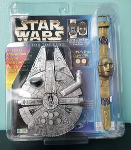 1996 Star Wars Collector Timepiece C-3PO Watch & Millennium Falcon Case - Picture 1 of 6