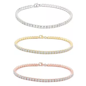 Tennisarmband .925 Sterling Silber Brillant 3 mm rund Zirkonia - Bild 1 von 13