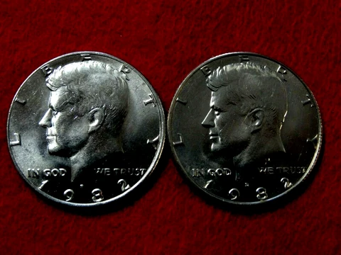 1982 P D KENNEDY  UNC CLAD HALF DOLLARS (2-COINS) ITEM  #53R Cover