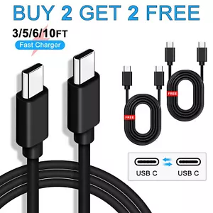 3A Type C to Type C 480mbps Data Sync Cable PD Fast Charge Lead Long for Samsung - Picture 1 of 16