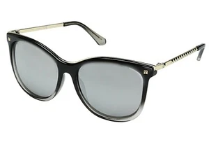 GUESS GF0302 Shiny Black to Crystal Grey/Smoke Mirror Lens Fashion Sunglass 2236 - Picture 1 of 2