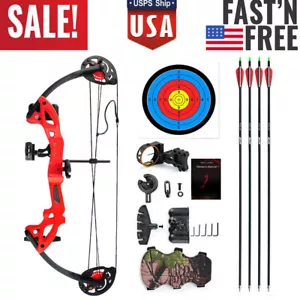 Teens Compound Right Hand Bow Kit W/30"Archery Arrow Target Hunting Set 15-29lbs - Picture 1 of 12