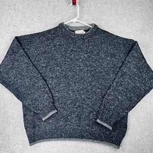 Woolrich Mens Large Vintage Wool Blend Pullover Sweater Blue Cable Knit USA EUC - Picture 1 of 10