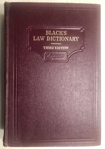 Black's Law Dictionary, Third Edition, 1933, West Publishing Co. -Fine Condition - Picture 1 of 23