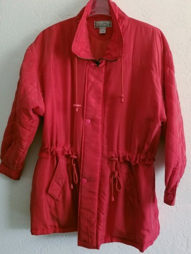 Cappotto giacca seta rosso vintage Paolo Gucci donna taglia L