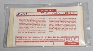 WALTHERS HO TRAIN DECALS NUMBERS N-422 #5 BLACK                       #1 - Picture 1 of 2