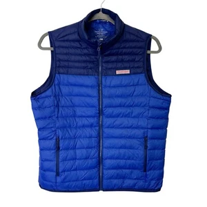 Vineyard Vines Down Puffer Vest Men’s Size Large Blue - Picture 1 of 10