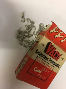 C15306 VACO HOOK TERMINALS WIRE 16-14 STUD 4-6 100 PCS NOS - Picture 1 of 1