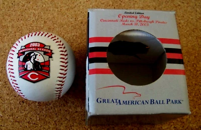 2003 Cincinnati Reds Opening Day baseball Great American Ballpark ball MLB 46390 - Image 1 of 4