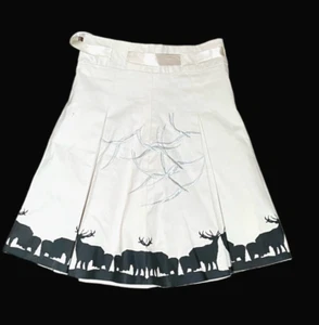 Designers Remix Collection Skirt Women Small Pleated Lined Satin Cord Embroidery - Picture 1 of 13
