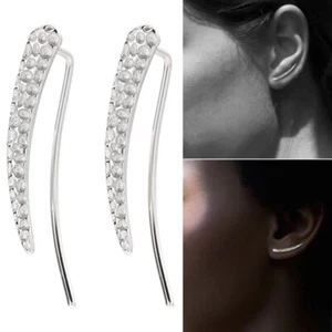 Damen Ohrklemmen 925 Echt Silber - Schmuck Ohrstecker Ear Climber Ohrschmuck Neu - Bild 1 von 5
