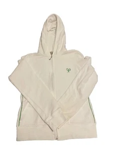 Vintage Y2K Juicy Couture Terrycloth Hoodie Tennis White Medium Made In USA - Picture 1 of 8