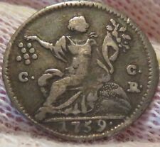 1759 Naples Silver 1/2 Carlino, 5 Grani Italian States Charles de Bourbon 16.5mm