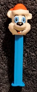 Rare Icee Polar Bear Christmas Pez Candy Dispenser Red Santa Hat Blue Stem Feet - Picture 1 of 14
