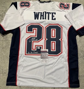 James White New England Patriots Autogramm Aufschrift 3x SB Champ XL Trikot - JSA - Bild 1 von 3