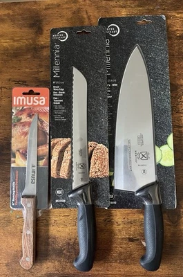 Juego de 3 cuchillos Mercer Millennia 8" 10” acero inoxidable/Imusa 6” Foto 1 de 4