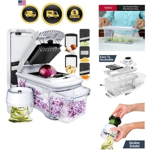 Vegetable Chopper Mandoline Slicer for Kitchen 6 in 1 Multi Tool - Picture 1 of 11
