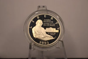 1993-S 90% Silver Proof James Madison Bill of Rights Comm.  Half Dollar - Picture 1 of 4
