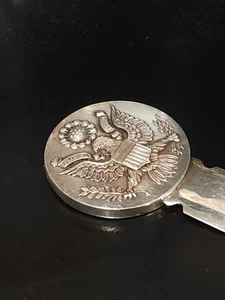 CHRISTOFLE FRANCE US Presidential Seal Silver Plated Large LETTER OPENER - Picture 1 of 9