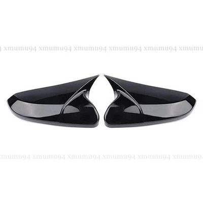 For 2016-2021 Honda Civic 10th Gloss Black Ox Horn M-style Side Mirror Cover Cap - Изображение 1 из 3