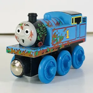 Mud Covered Thomas the Train Wooden Railway Tank Engine Friends TOMY UK 2003 - Picture 1 of 14