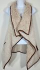Love Tree Faux Fur Open Front Sweater Vest with pockets Women's Size Small (T10)