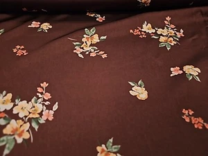 Blusa Floral Charmeuse Ropa Tela Sello Estampado Marrón Peso - Imagen 1 de 2
