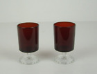 Luminarc Lovely pair of Vintage 1970's Small Red Wine Glasses Liqueur Glasses
