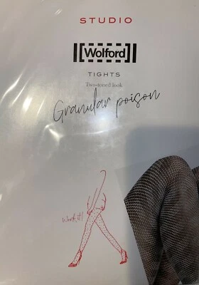 Wolford Granular Poison Tights  Size: Small Color: Gobi / Black 14761 - Image 1 of 2