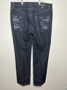 Y2K Phat Farm Baggy Jeans Sz 40 VTG Baggy Jeans Black 40x32 - Picture 1 of 7