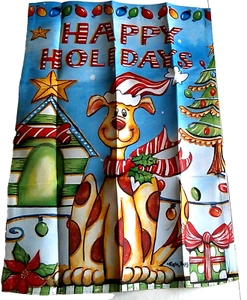CHRISTMAS Small Garden FLIP-IT! Flag ~ 12.5" x 18" ~  HAPPY HOLIDAYS - Picture 1 of 1