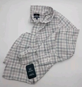 George Mens Classic Fit Dress Shirt Purple Blue Plaid 54/56 3XL Cotton (E1) - Picture 1 of 3