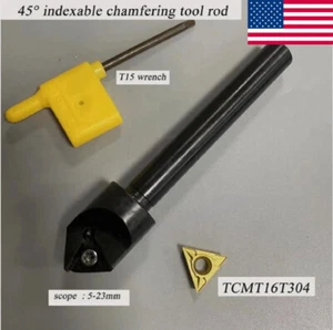 45° 12MM TCM45-C12-20-110-1T Wendeschneidorn Anfasdorn + TCMT Hartmetalleinsatz - Bild 1 von 3