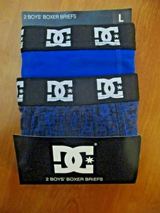 2 PAIR DC BOYS BOXER BRIEFS size LARGE BLUE UNDERWEAR - Picture 1 of 2