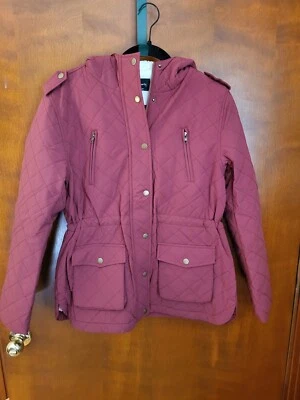 Eden общество стеганая куртка с капюшоном шерпа флис с подкладкой красный женщин размер маленький новый с Ярлыками - Изображение 1 из 4