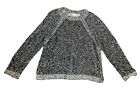 Eileen Fisher Women's Black/White Organic Cotton Box Top Knit Sweater Size L