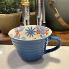 Starbucks 2007 Blue Floral Ribbed 12oz. Coffee Cup