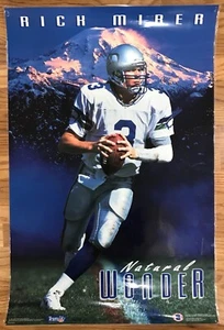 Rick Mirer 1993 Natural Wonder Football Poster 23x35 Seattle Seahawks NFL - Picture 1 of 6