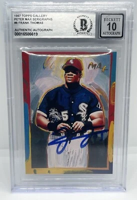 Frank Thomas Signed 1997 Topps Gallery Peter Max Serigraphs #6 Beckett Auto 10 - Image 1 of 4