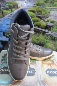 JOUSEN MILAN CASUAL SNEAKERS LEATHER (HIGH TOP GRAY) SIZE 12 US - Picture 1 of 7