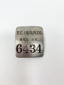 Vintage TCI & RR Co Railroad Metal Employee ID Badge Pin - Picture 1 of 2