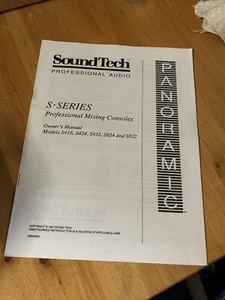 soundtech panoramic mixing board console owners manual s416 s424 s432 - Picture 1 of 1