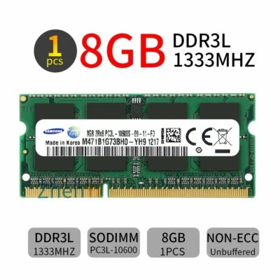 8GB 4GB DDR3L 1333MHz PC3-10600S 1.35V sodimm Laptop Memory RAM Samsung LOT BT - Image 1 of 4