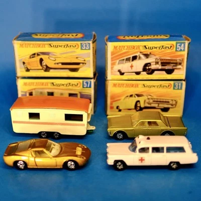 Matchbox Super fast Job Lot No 33, 57, 54, 31, All Boxed In Excellent Condition - Image 1 of 4