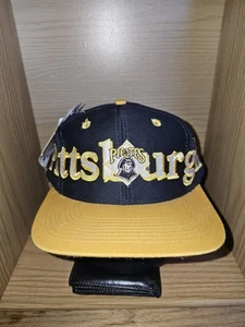 NEW Vintage Pittsburgh Pirates Logo 7 MLB Sports Wrap Around Snapback 1990s Hat - Picture 1 of 8