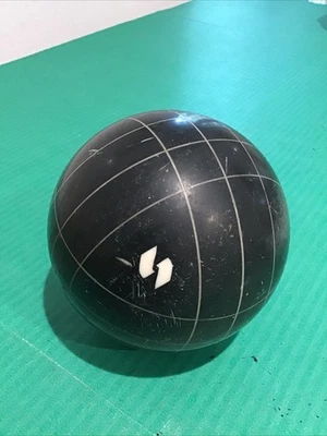 (1) Single Vintage Sportcraft Rivoli Bocce Ball Black Line Design 113mm (4.5") - Image 1 of 4