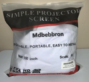Mdbebbron Simple Projector Screen 150in Foldable Portable - Picture 1 of 4