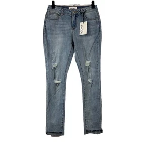 Anthropologie EVIDNT Los Angeles Verona Skinny Ankle Size 25 Blue Denim New - Picture 1 of 9