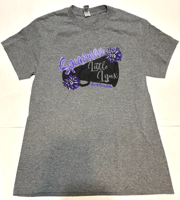 Camiseta SPEARMAN LITTLE LYNX CHEERLEADER * Gildan Dry Blend * Gris * Talla YS Foto 1 de 4