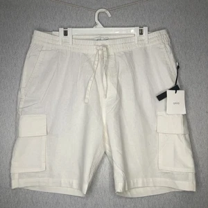 NWT Onia Shorts Men's XL White Linen Pull On Cargo Drawstring Quiet Luxury - Picture 1 of 14